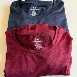 Real Essentials Dry-Fit Active Crew Neck shirts (2) size 2XL